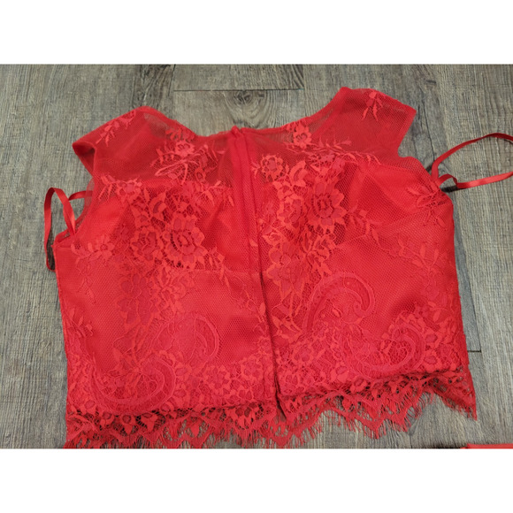 Dave and Johnny A5449 Short 2 Piece Red Dress Lace Size 5/6 Small - Picture 8 of 8